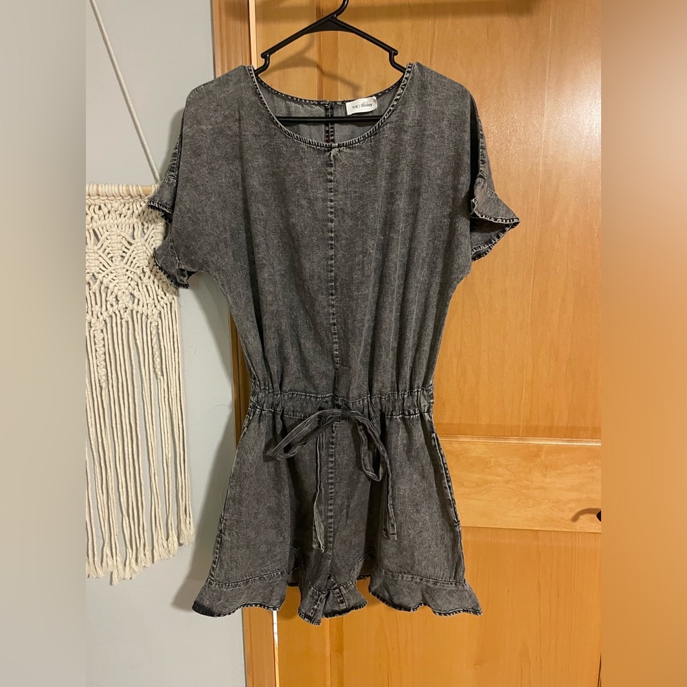 Black Denim Romper